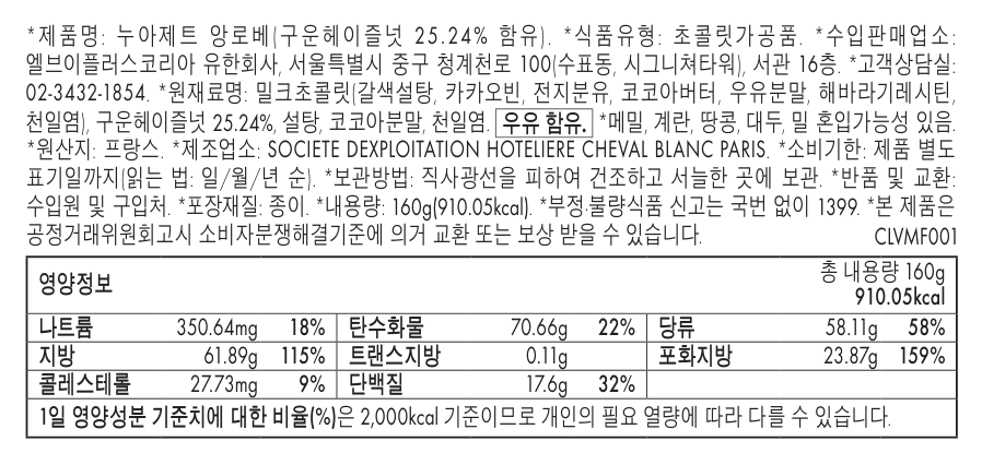 한글표시사항 CLVMF001